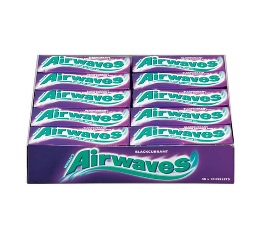 Airwaves Sugar Free Gum - Blackcurrant (30 x 10pc) - Bulk Haven