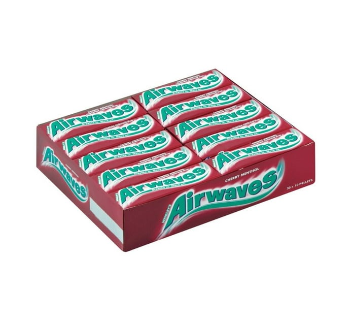 Airwaves Sugar Free Gum - Cherry Menthol (30 X 10PC) - Bulk Haven