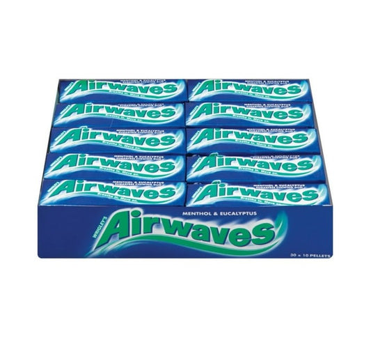 Airwaves Sugar Free Gum - Ment Eucalypt (30 x 10pc) - Bulk Haven
