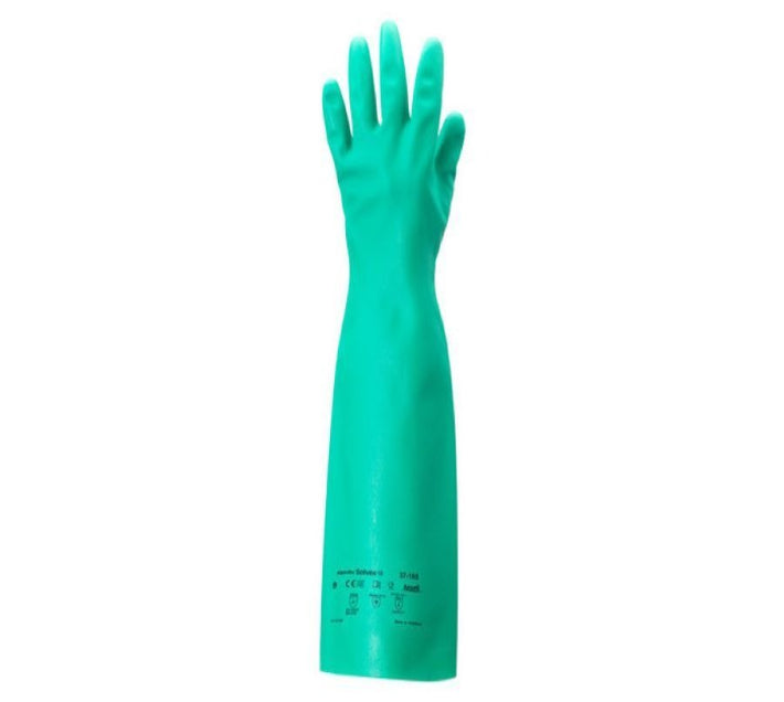 Ansell Sol-vex Green Nitrile Chem Glove (Pack of 12) - Bulk Haven