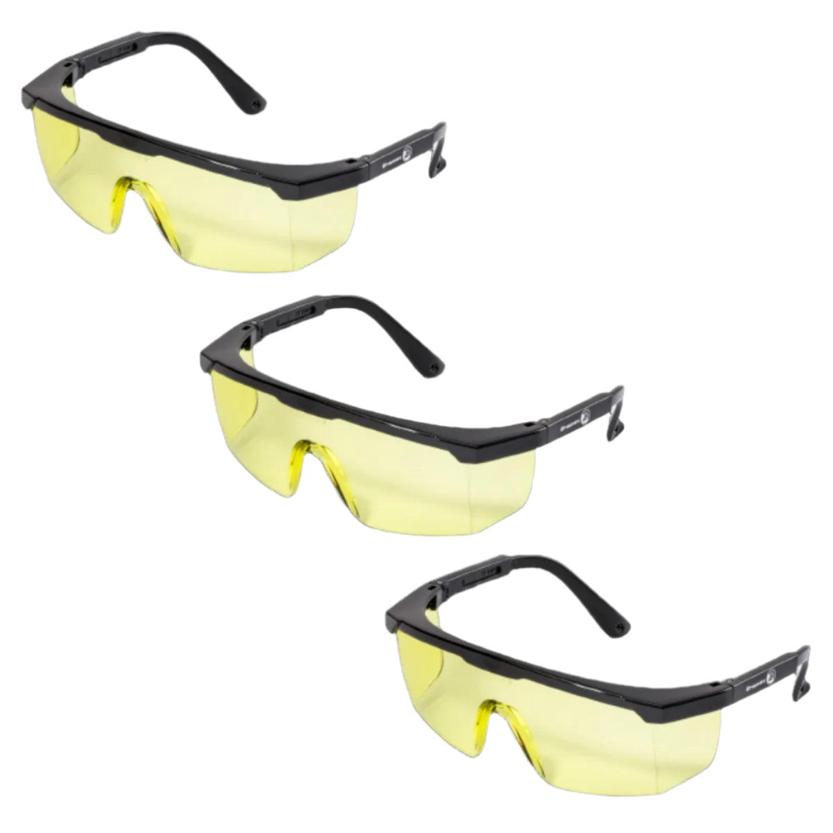 DV-026 Euro Spectacles Anti-Glare Safety Glasses - Yellow (Set of 3) - Bulk Haven