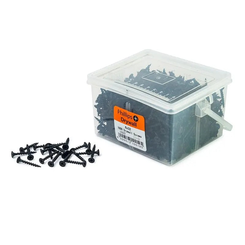 Drywall Screws, 6mm x 32mm (Set of 1000 Pieces) - Bulk Haven