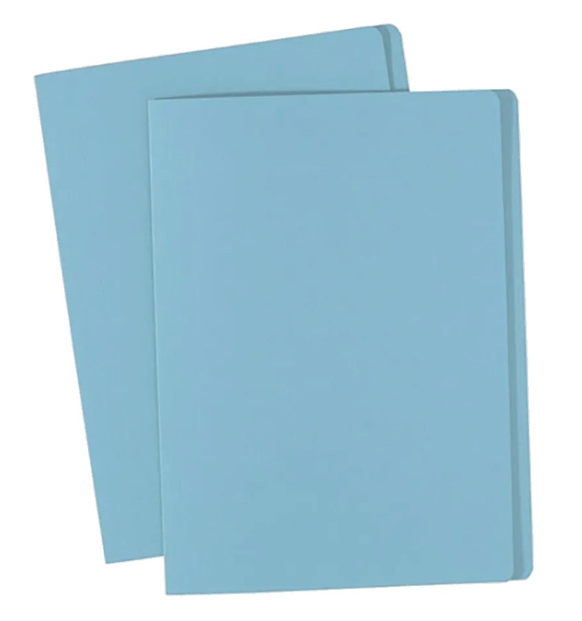 Manila Board Folders - 160gsm - Pastel Blue - 100 Pack - Bulk Haven