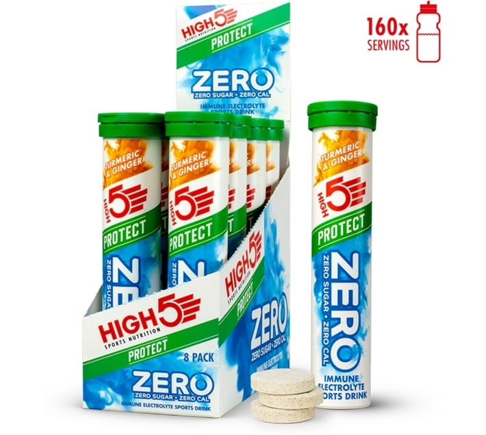 High 5 Zero Protect, Turmeric & Ginger Hydration Drink (Pack of 8 x 160 Tablets) - Bulk Haven