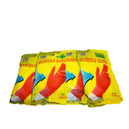 Latex Household Gloves (S, M or L) x 12
