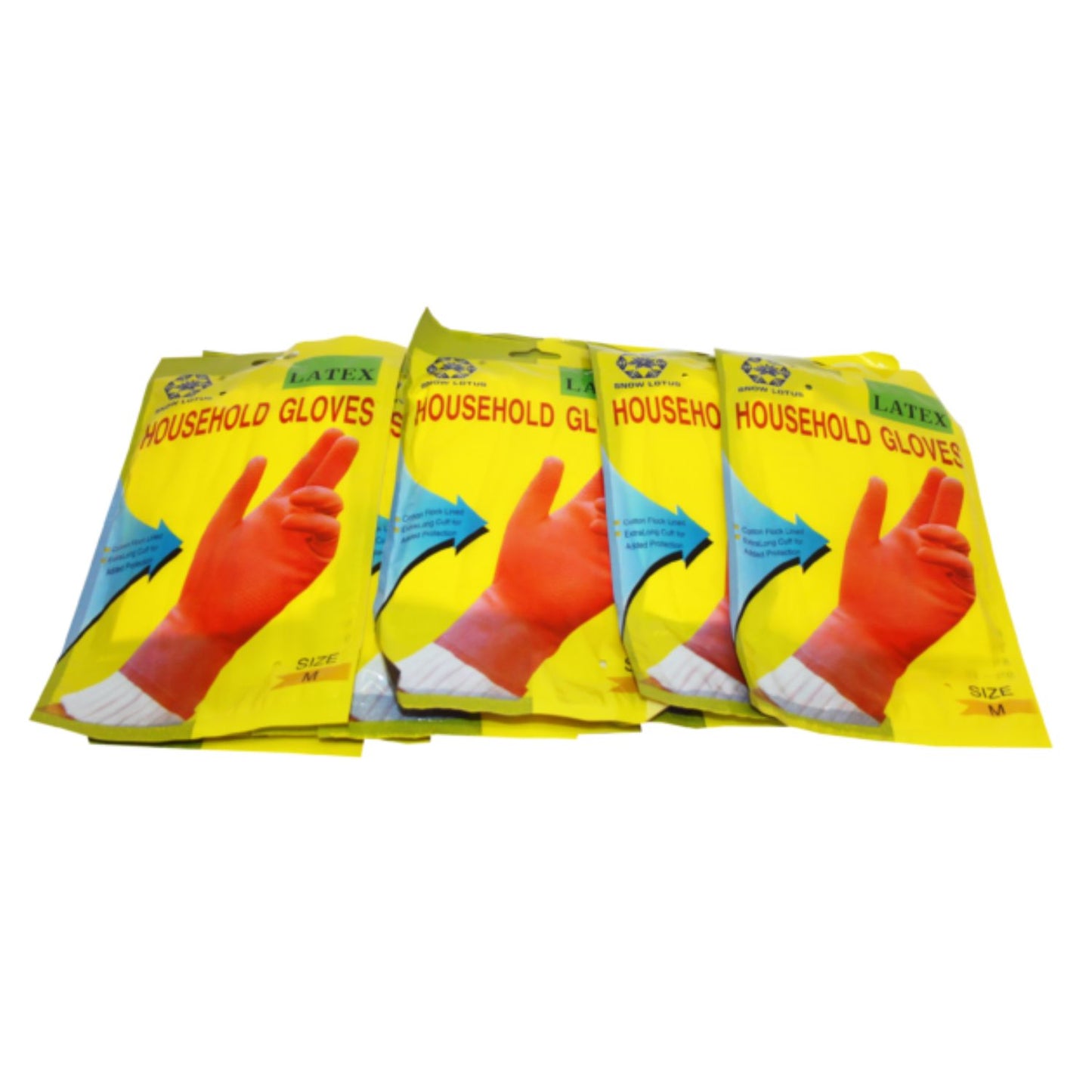 Latex Household Gloves (S, M or L) x 12