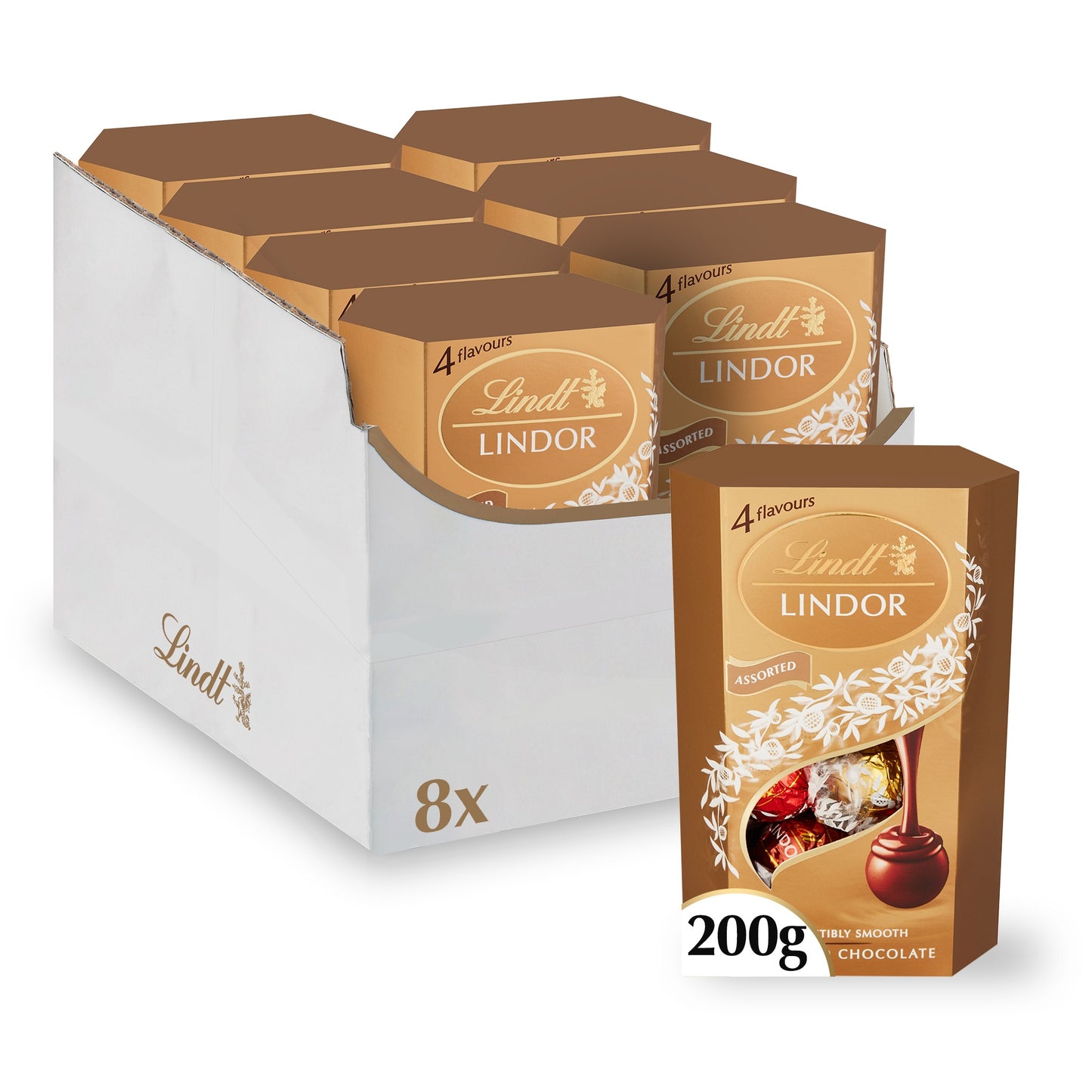 Lindt Cornet Truffles Box Chocolates Assorted (Pack of 8 x 200g) - Bulk Haven