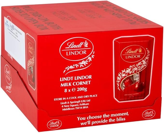 Lindt Cornet Truffles Box Chocolates Milk (Pack of 8 x 200g) - Bulk Haven