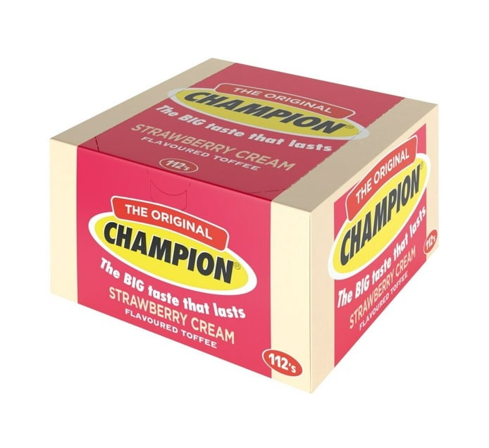 Mister Sweet Champion Toffees Strawberry Cream (Pack of 6 X 112) - Bulk Haven