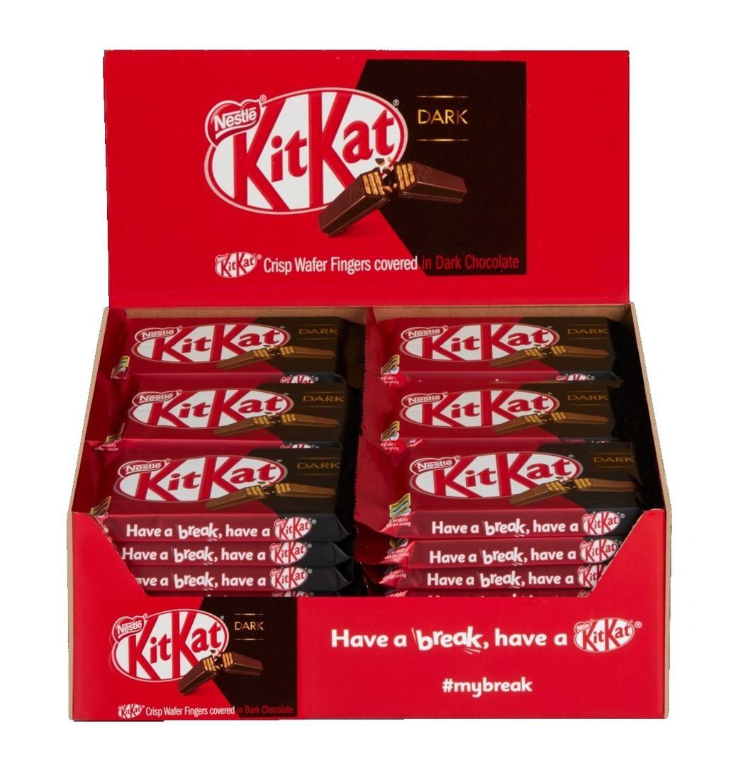 Nestle Kit Kat 4 Finger Wafer - Dark Chocolate (Pack of 48 x 41.5g) - Bulk Haven