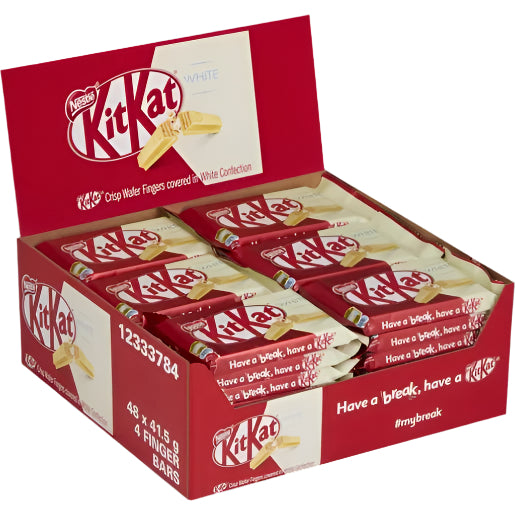 Nestle Kit Kat 4 Finger Wafer - White Chocolate (Pack of 48 x 41.5g) - Bulk Haven