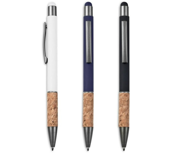 Okiyo Denki Stylus Ball Pen (Pack of 50, Black, Navy, Solid White) - Bulk Haven