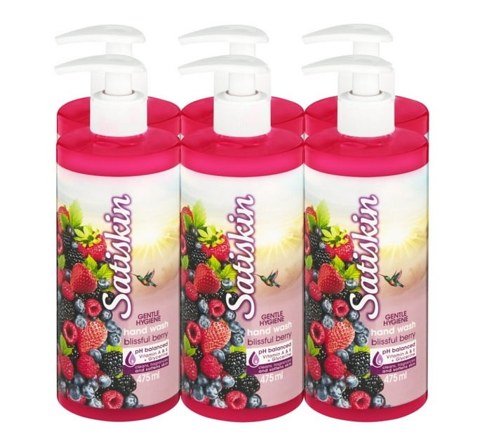 Satiskin Hand Wash Berry (6 x 475ml) - Bulk Haven