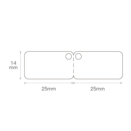 NB133 - NIIMBOT - D11 / D101 / D110 / H1S - 14X50MM FOLD - 130 LABELS PER ROLL - WHITE JEWELLERY TAG (5 ROLLS)