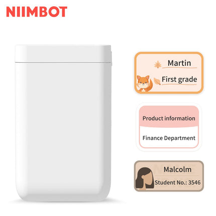 NB121 - NIIMBOT - D101 ONLY - PORTABLE LABEL BLUETOOTH PRINTER INCLUDING FREE LABEL ROLL (WIDER VERSION - 12*40MM - WHITE)