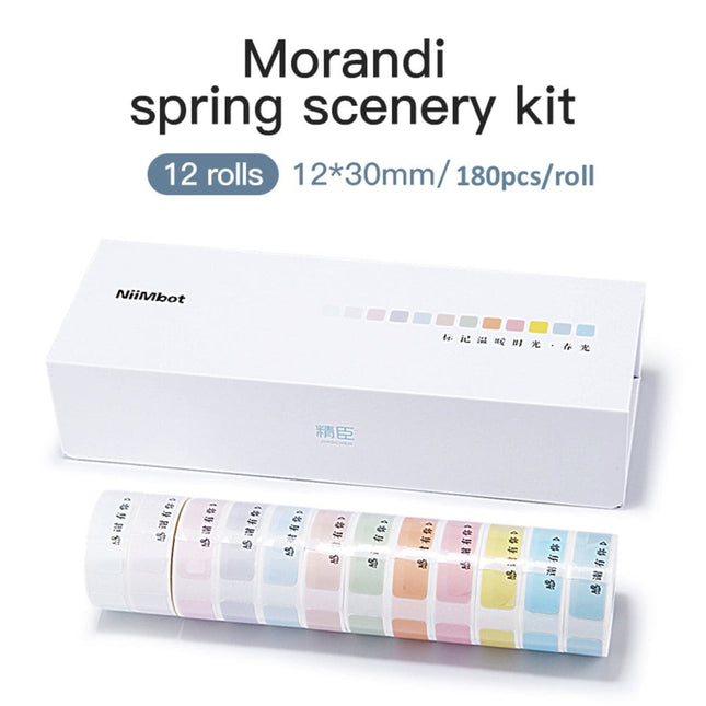 NB137 - NIIMBOT - D11 / D101 / D110 / H1S - 12X30MM - SPRING EDITION - 180 LABELS PER ROLL - 12 X ROLLS - Bulk Haven