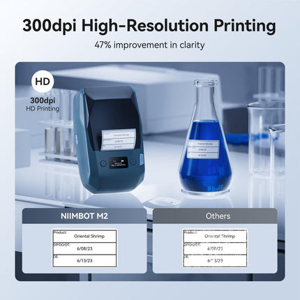 NB589 - NIIMBOT - MODEL: M2_H - THERMAL TRANSFER BLUETOOTH LABEL PRINTER - 300DPI - INCLUDING BLACK RIBBON CARTRIDGE & 50*30MM LABEL ROLL