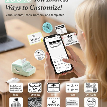 NB109 - NIIMBOT - B21 - PORTABLE THERMAL LABEL BLUETOOTH PRINTER INCLUDING FREE LABEL (50*30MM - WHITE)