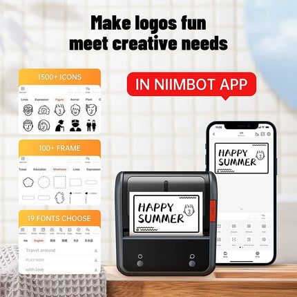 NB119 - NIIMBOT - B3S - PORTABLE THERMAL LABEL BLUETOOTH PRINTER INCLUDING FREE LABEL (70*40MM - WHITE)