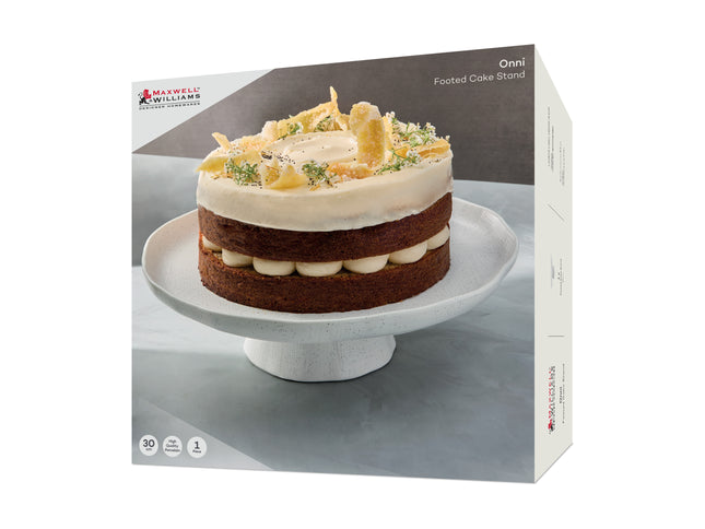 Maxwell & Williams Onni Footed Cake Stand 30cm Speckle White (Gift Boxed)