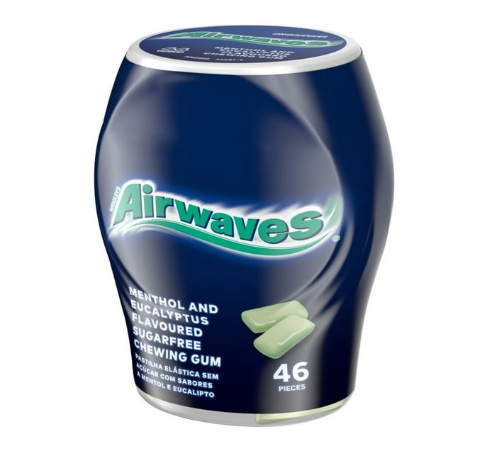 Airwaves Chewing Gum Menthol Eucalyptus (Pack of 12 x 46 Pieces) - Bulk Haven