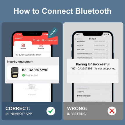 NB109 - NIIMBOT - B21 - PORTABLE THERMAL LABEL BLUETOOTH PRINTER INCLUDING FREE LABEL (50*30MM - WHITE)