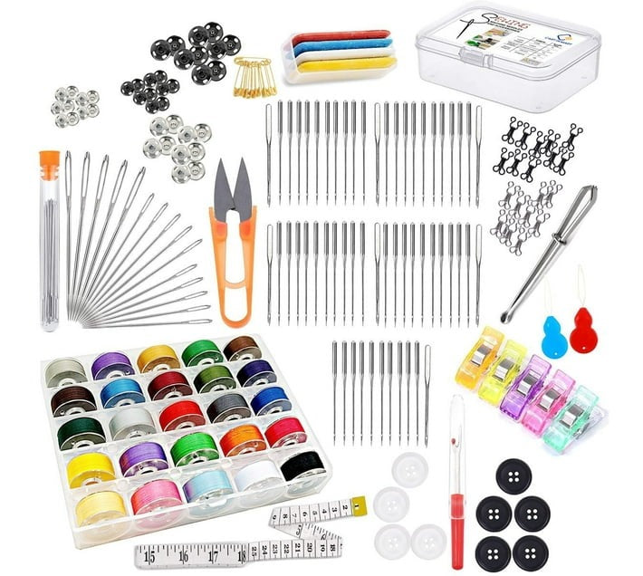 Cart In Mart - Elite Sewing Machine Kit Accessories & Supplies With Needles (Set of 216 Pieces) - Bulk Haven