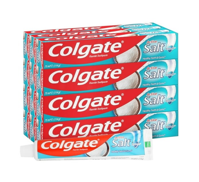 Colgate Active Salt Toothpaste (Pack of 12 x 75ml) - Bulk Haven