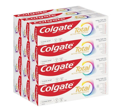 Colgate Total Toothpaste Clean Mint (Pack of 12 x 75ml) - Bulk Haven
