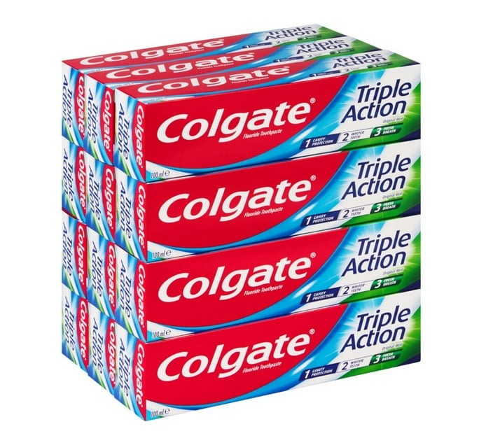 Colgate Triple Action Toothpaste (Pack of 12 x 100ml) - Bulk Haven