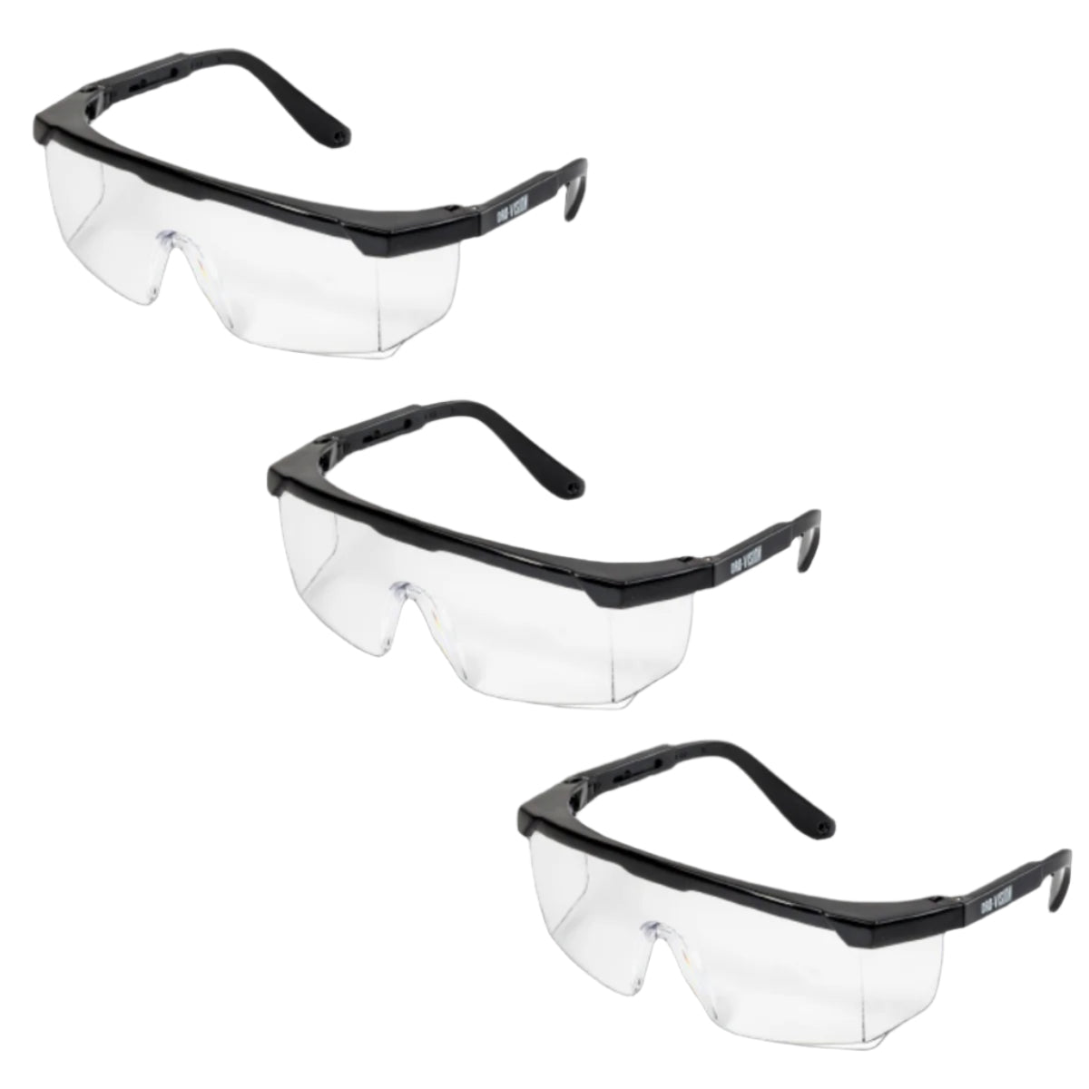 DV-026 Euro Spectacles Anti-Glare Safety Glasses - Clear (Set of 3) - Bulk Haven