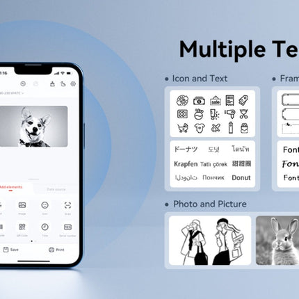 NB493 - NIIMBOT - B1 - PORTABLE THERMAL LABEL BLUETOOTH PRINTER INCLUDING FREE LABEL (50*30MM - WHITE)