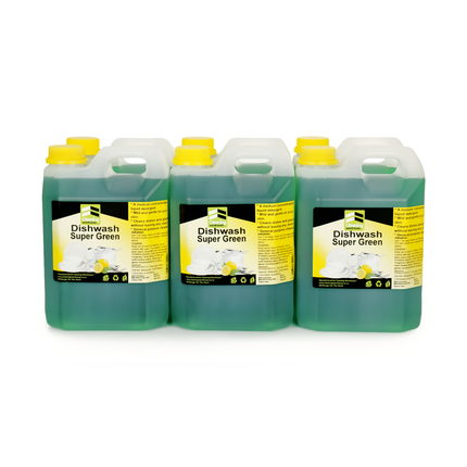 Dishwash Super Green (1 L × 6, 2L x 6, 5L or 25L) - Bulk Haven
