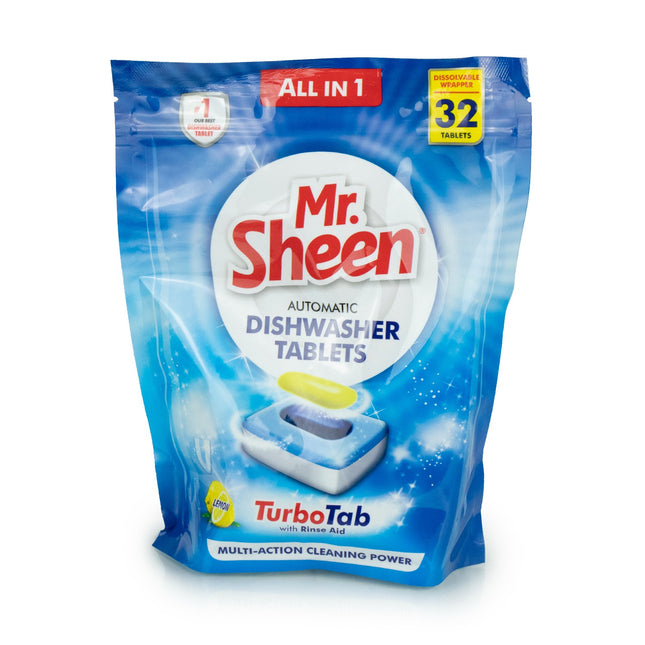 Mr Sheen Dishwasher Tablets 32’s or 32's x 12 - Bulk Haven