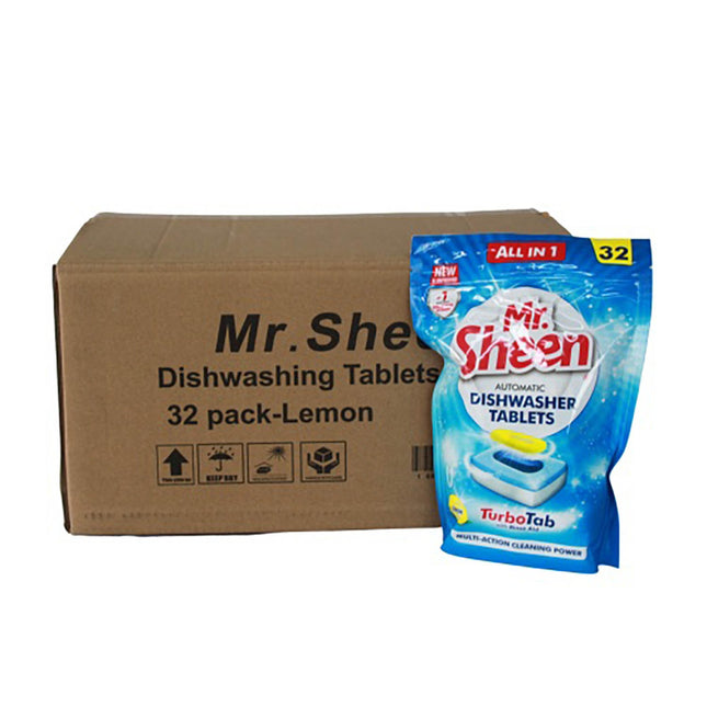 Mr Sheen Dishwasher Tablets 32’s or 32's x 12 - Bulk Haven
