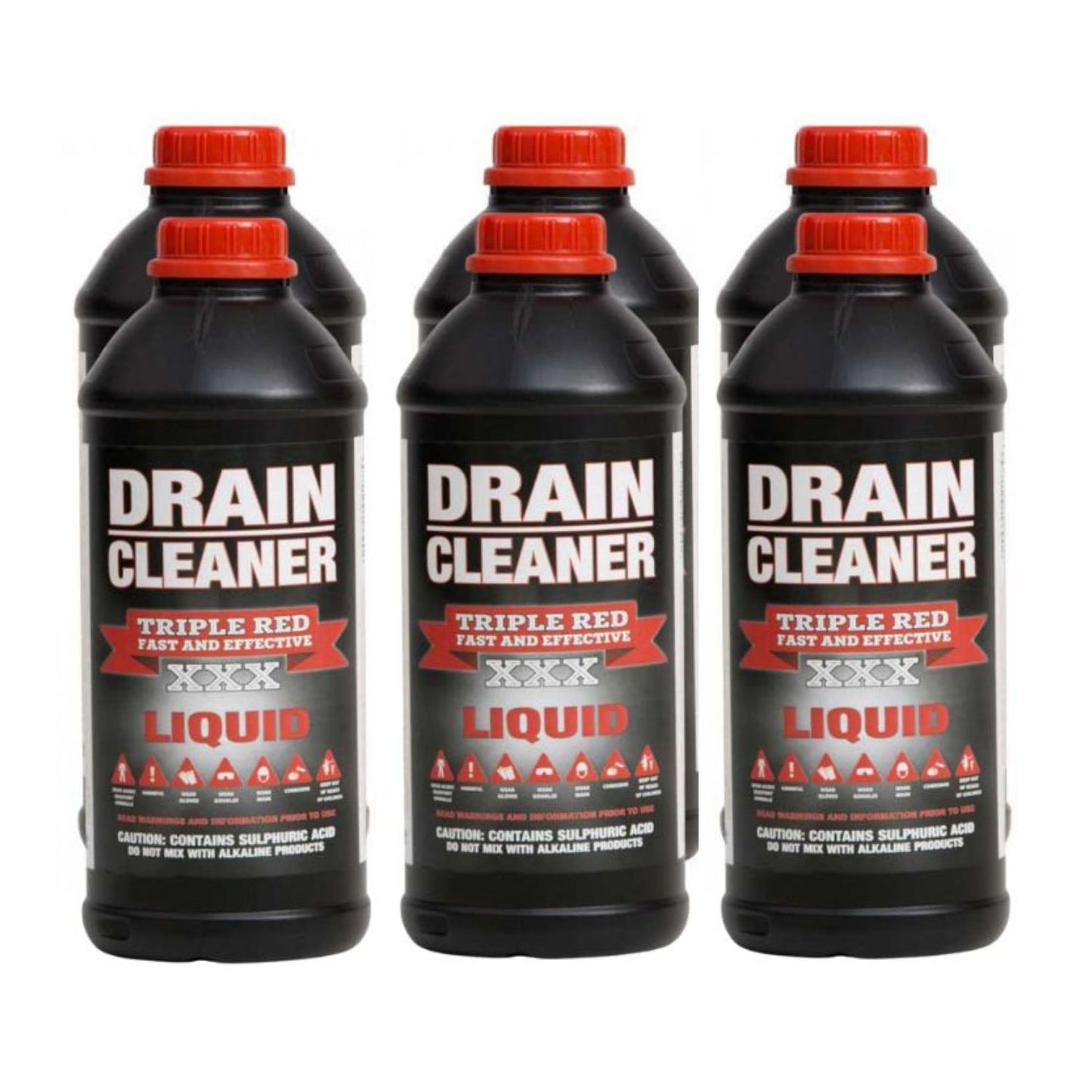 Drain Cleaner Liquid (Black) Acid Based 1L x 6
