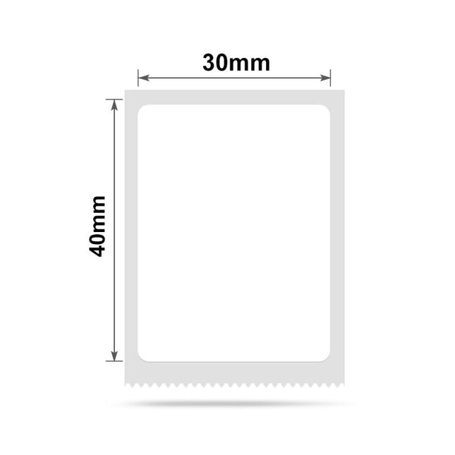 NB185 - NIIMBOT - B1 / B21 / B3S / B4 - 30X40MM - 180 LABELS PER ROLL - WHITE (5 ROLLS)