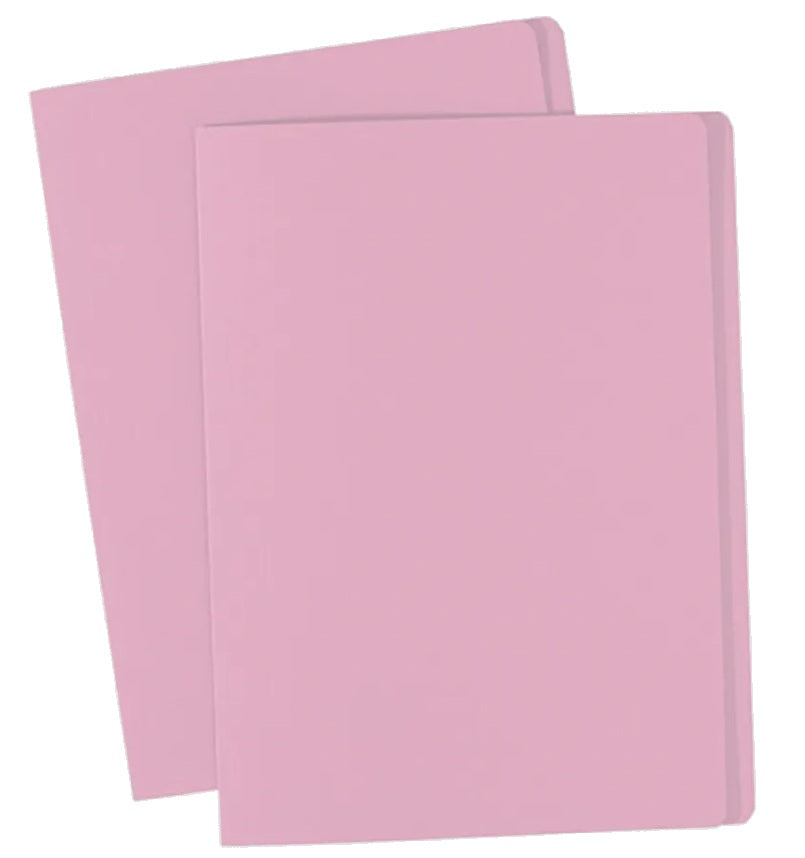 Manila Board Folders - 160gsm - Pastel Pink - 100 Pack - Bulk Haven