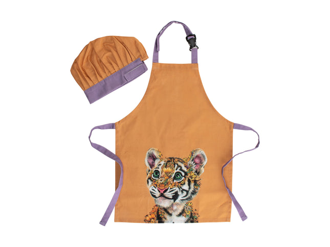 Maxwell & Williams Wild Planet Apron & Hat Set Tiger (Kids) - Bulk Haven