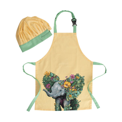 Maxwell & Williams Marini Ferlazzo Wild Planet Kids Apron & Hat Set Elephant (Kids) - Bulk Haven
