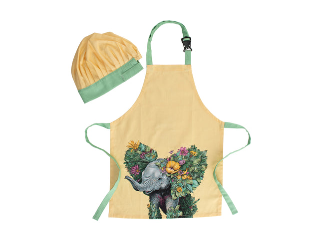 Maxwell & Williams Marini Ferlazzo Wild Planet Kids Apron & Hat Set Elephant (Kids) - Bulk Haven