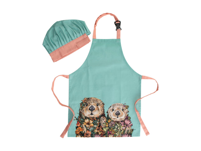 Maxwell & Williams Marini Ferlazzo Wild Planet Kids Apron & Hat Set Sea Otters (Kids) - Bulk Haven