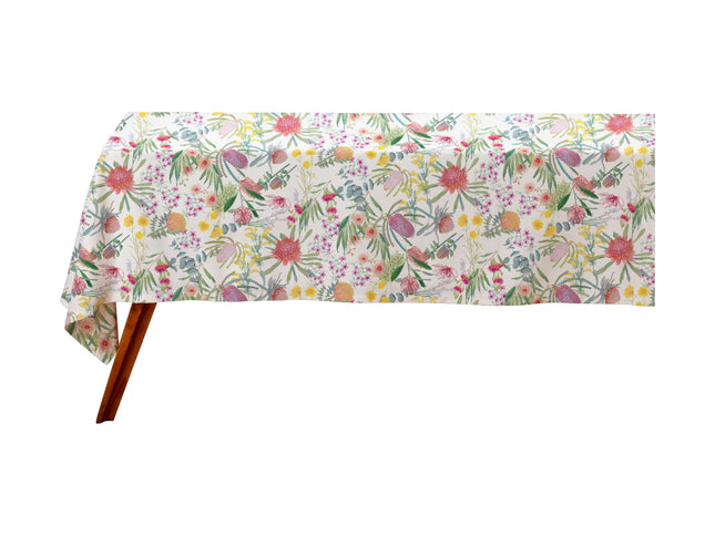 Maxwell & Williams Royal Botanic Gardens Native Blooms Cotton Rectangular Tablecloth 270x150cm - Bulk Haven