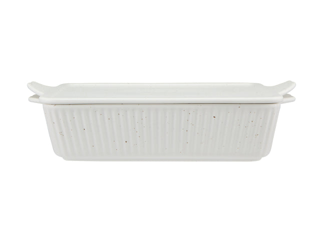 Maxwell & Williams Speckle Rectangular Baker With Tray 28x20cm Cream (Gift Boxed)