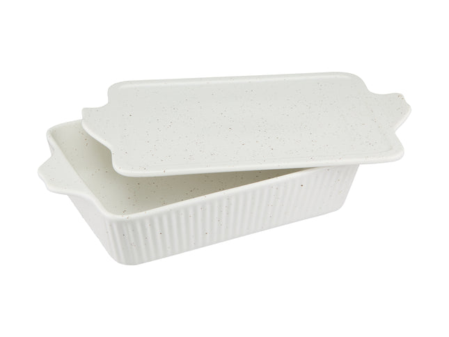 Maxwell & Williams Speckle Rectangular Baker With Tray 28x20cm Cream (Gift Boxed)