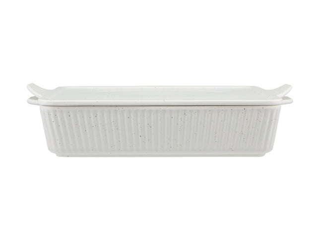 Maxwell & Williams Speckle Rectangular Baker With Tray 33x23cm Cream (Gift Boxed) - Bulk Haven