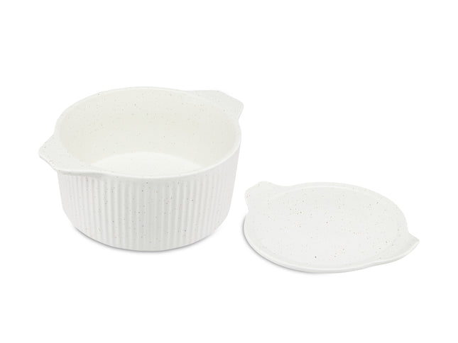 Maxwell & Williams Speckle Round Casserole With Tray Lid 3L Cream (Gift Boxed) - Bulk Haven