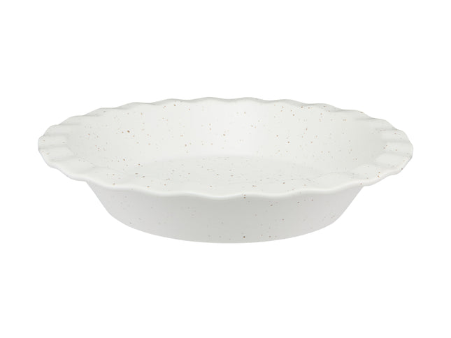 Maxwell & Williams Speckle Fluted Pie Dish 25x4.5cm Cream (Gift Boxed) - Bulk Haven