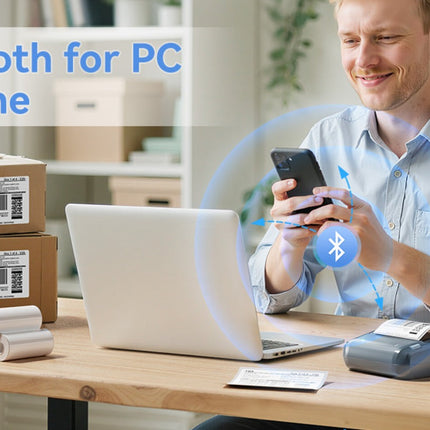 NB609 - NIIMBOT - B4 - BLUETOOTH SHIPPING THERMAL LABEL PRINTER WITH FREE ROLL – LAKE BLUE