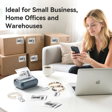 NB609 - NIIMBOT - B4 - BLUETOOTH SHIPPING THERMAL LABEL PRINTER WITH FREE ROLL – LAKE BLUE